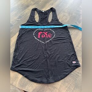 Fay Black and Pink Racerback Tank Top with Heart Design NWOT